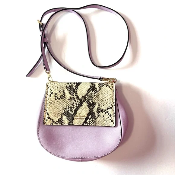 Kate Spade Purple and Cream Crossbody Bag with Snake Print Design - Picture 1 of 7